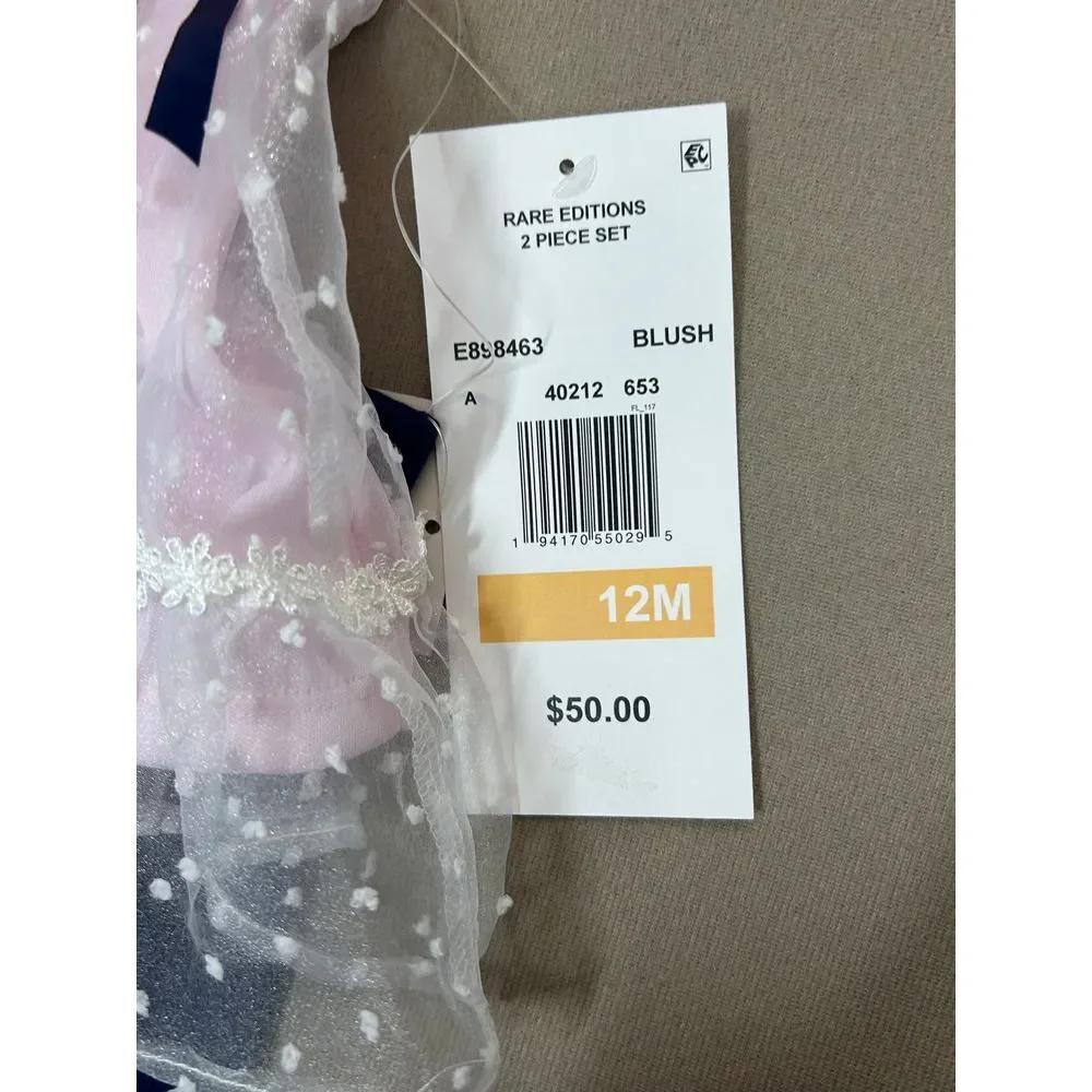 Rare Editions Baby Girls Dot‎ Organza Tunic and Leggings Set Size 12M